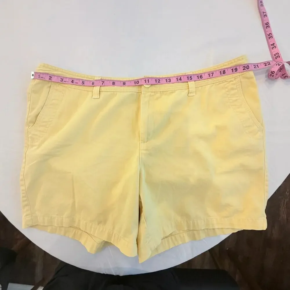 Natural Reflections Yellow Cotton Bermuda Shorts 18W